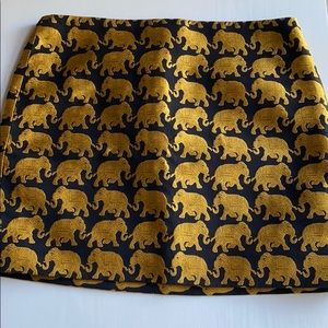 JCrew Gold Elephant Skirt